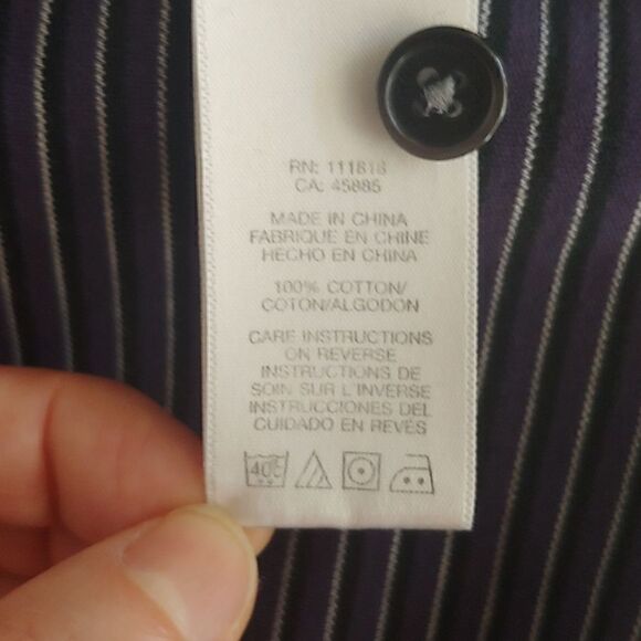 Michael Kors Men's Short Sleeve Polo Shirt Purple Striped Size XXL - Picture 6 of 7